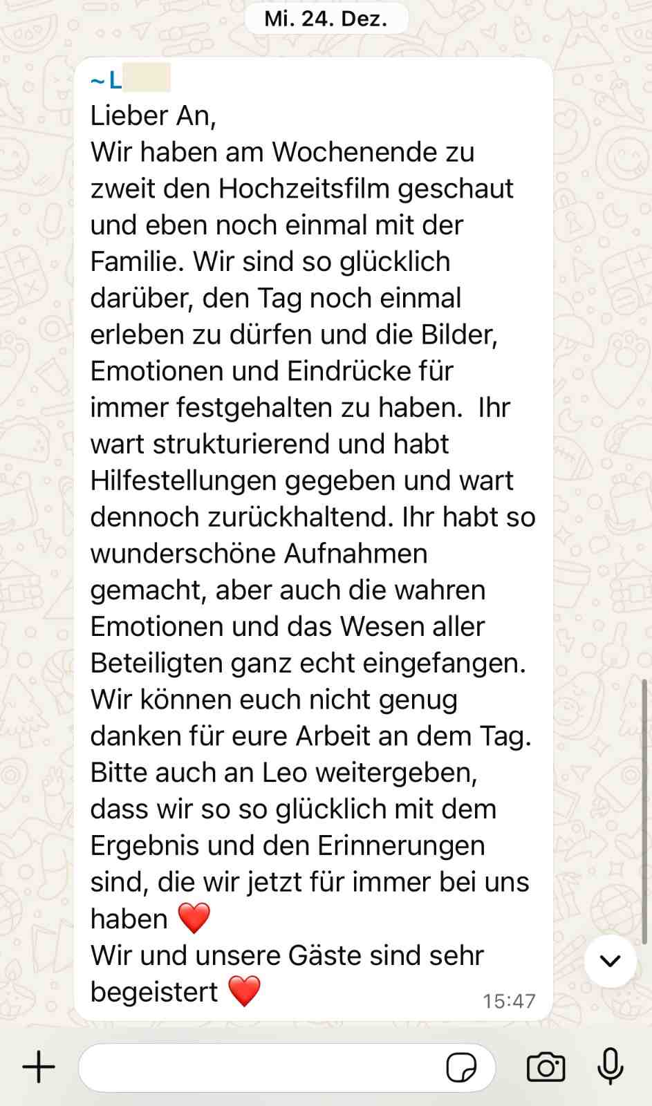 Lara Testimonial